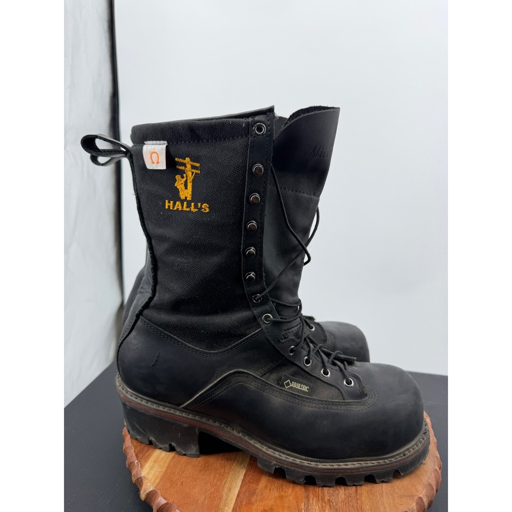 Hall's 351W 10" composite toe waterproof Lineman Boots Mens 11EE Black Leather
